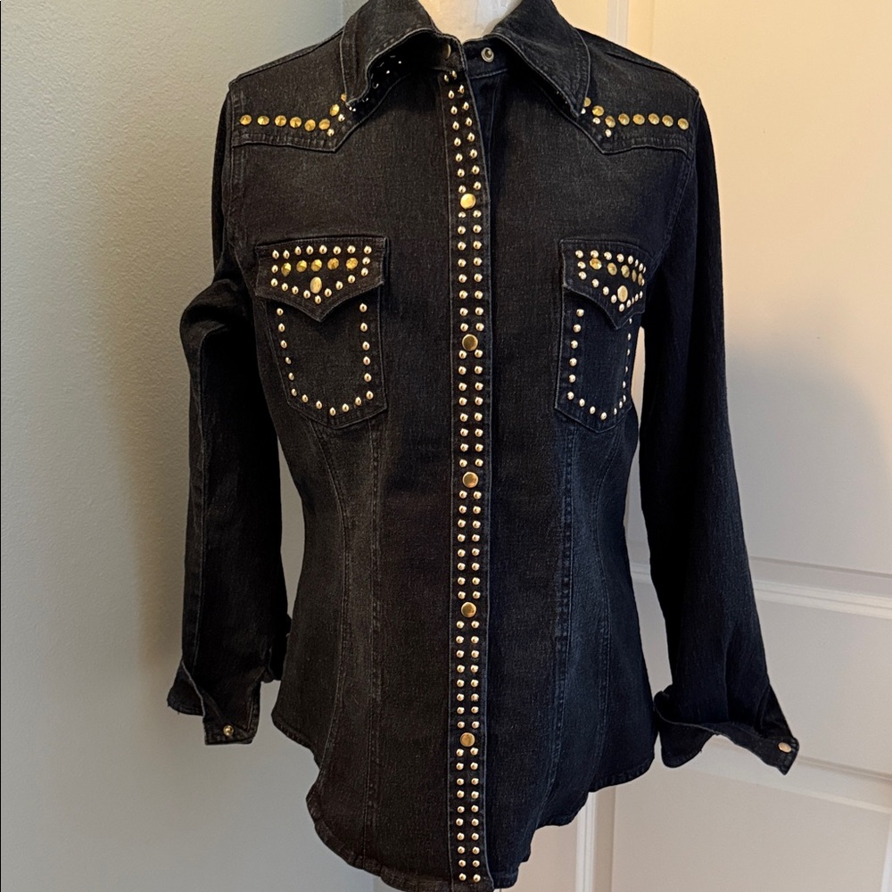 DG2 by Diane Gilman Studded Jean Jacket
